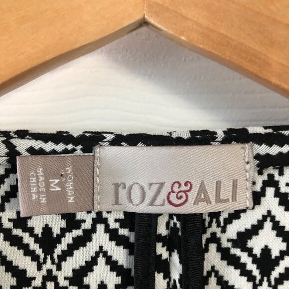 Roz & Ali Geometric Print Open Front Career Jacket - Picture 3 of 8